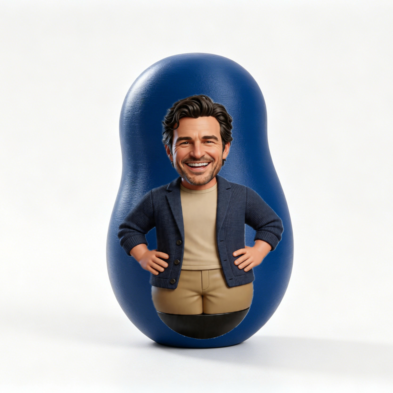 Custom Photo Wobble Doll for Dad – Personalized Bobblehead Desk Decor Gift for Father’s Day