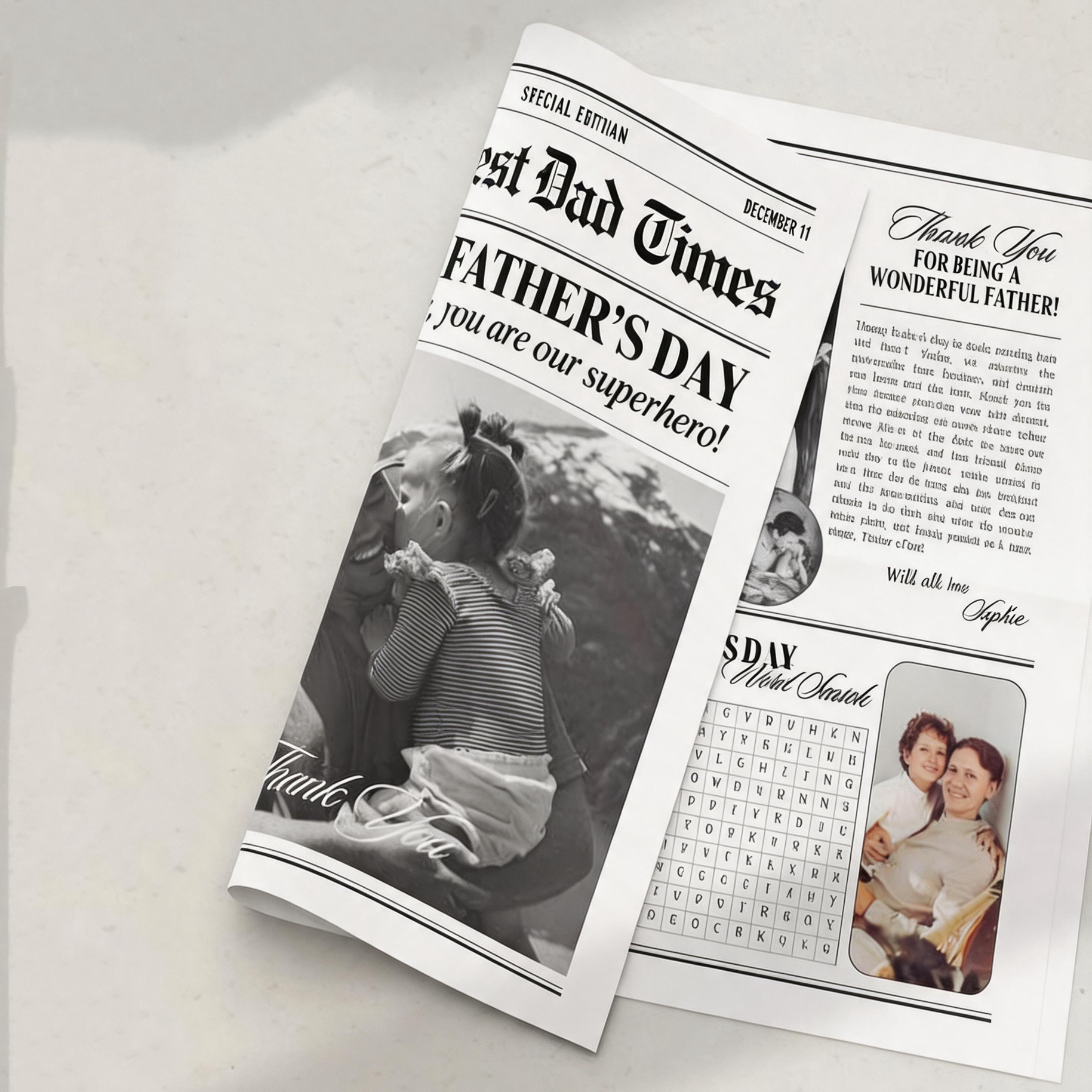 Custom Father’s Day Newspaper – First Father’s Day Gift for Husband | Personalized Keepsake Newsprint