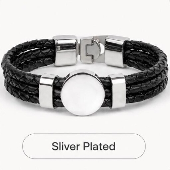 Custom Photo Sketch Line Art Father's Day Gift For Dad, New Dad, Husband - Personalized Bracelet