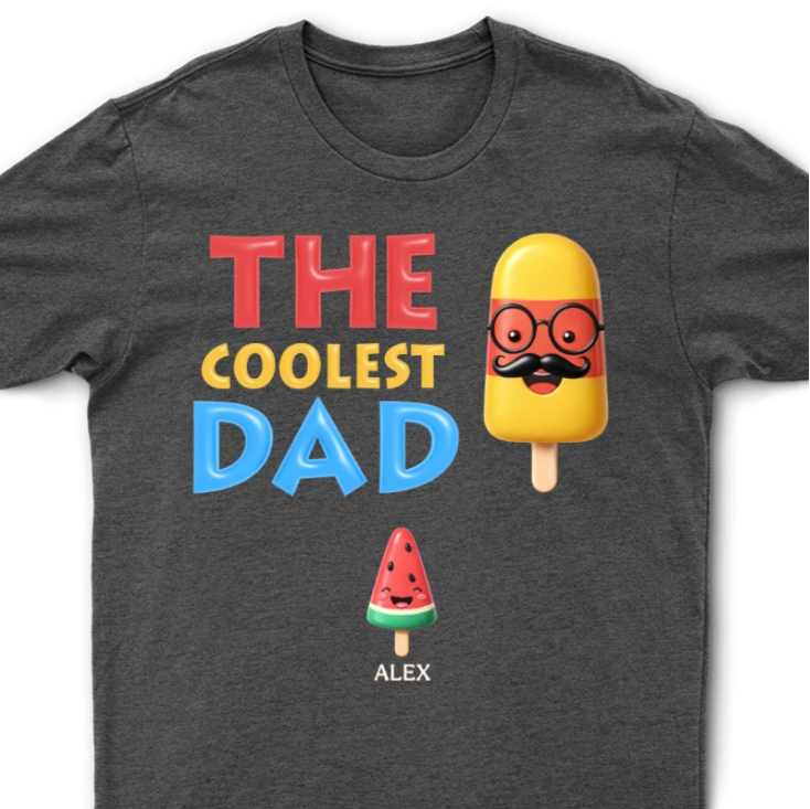 Personalized T-Shirt The Coolest Pop Grandpa Dad Father's Day Gifts