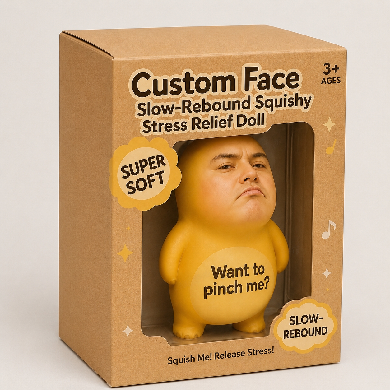 Custom Face Slow-Rebound Squishy Stress Relief Doll Packaging Box 商品缩略图