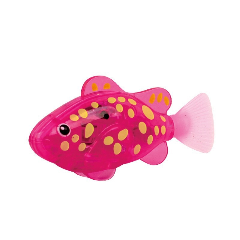 Electronic Pet Fish Bath Toy Induction Activated LED Light Up Swimming Fish Waterproof Interactive Robot Clown Fish Toy
