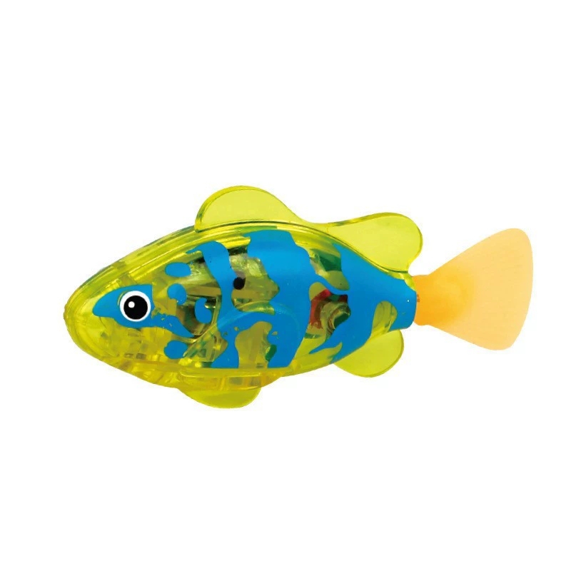 Electronic Pet Fish Bath Toy Induction Activated LED Light Up Swimming Fish Waterproof Interactive Robot Clown Fish Toy