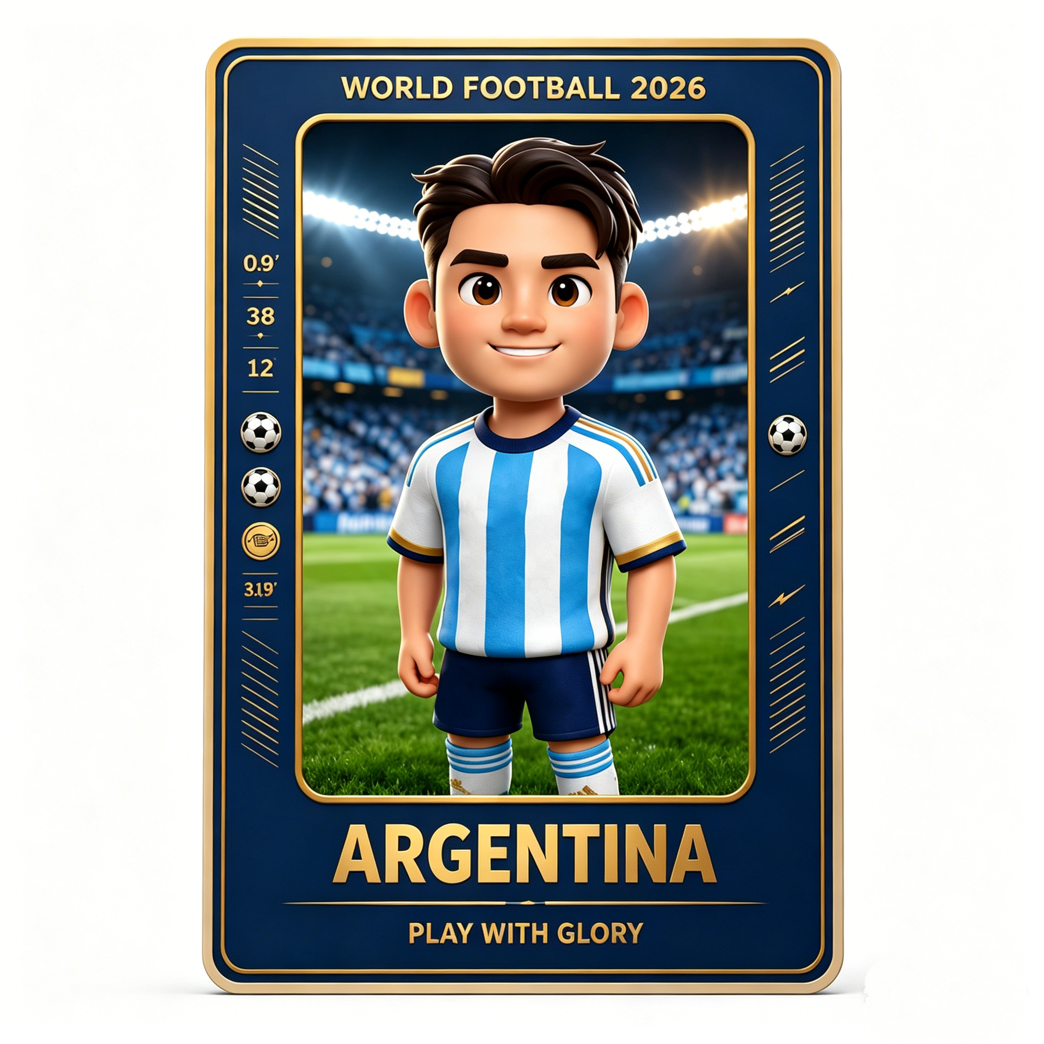 Custom Cartoon Football Player Display Card