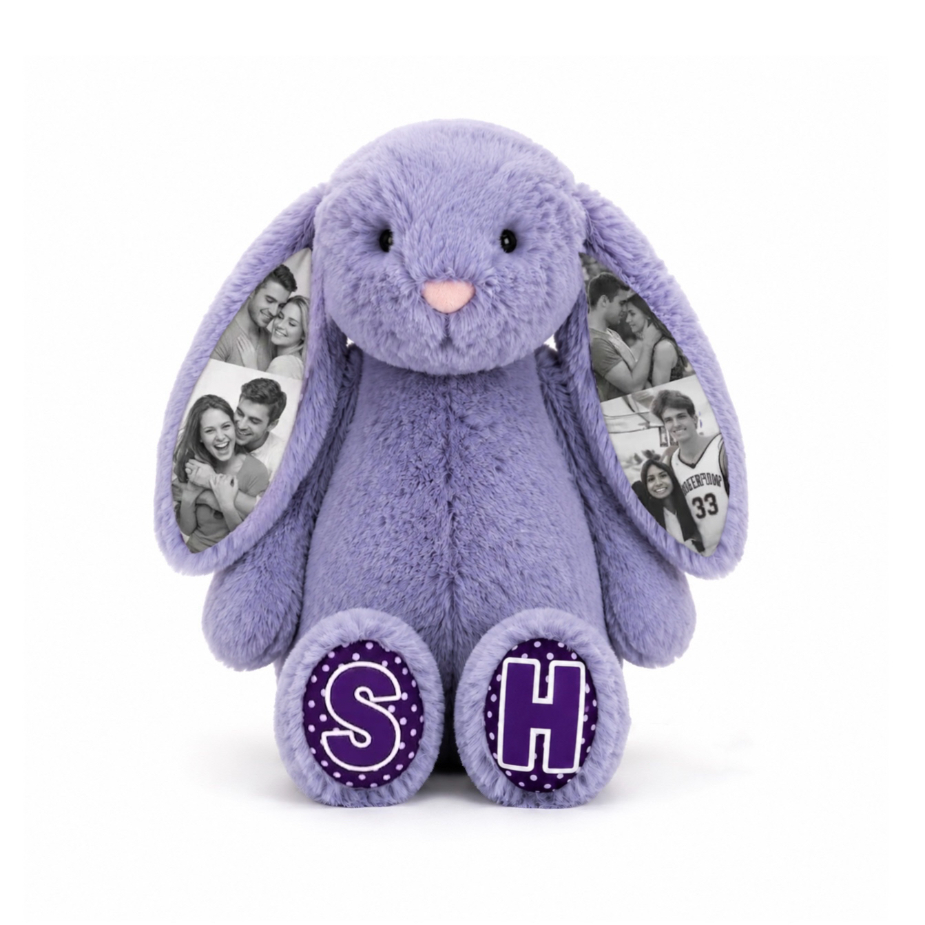 Custom Letter Bunny Plush – Personalized Soft Rabbit Stuffed Animal with Monogram Foot, Cute Gift for Kids, Birthdays & Special Occasions
