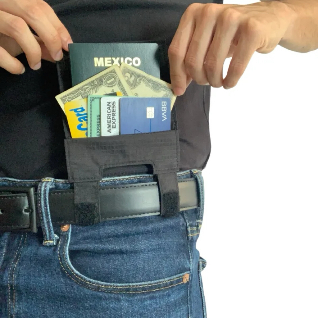 Hidden Belt Wallet – Slim Concealed Waist Wallet for Cash, Cards & Passport