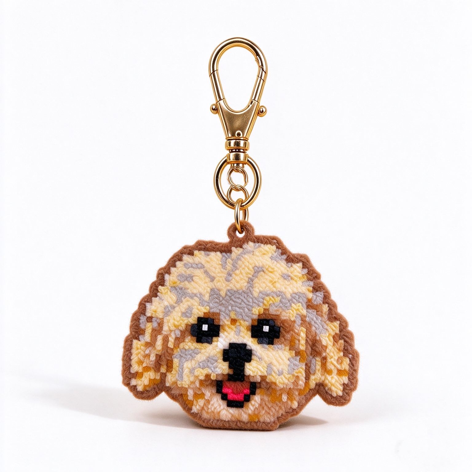 Custom Pet Perler Bead Keychain – Personalized Pixel Art Pet Portrait, Handmade Beaded Dog & Cat Bag Charm, Unique Gift for Pet Lovers