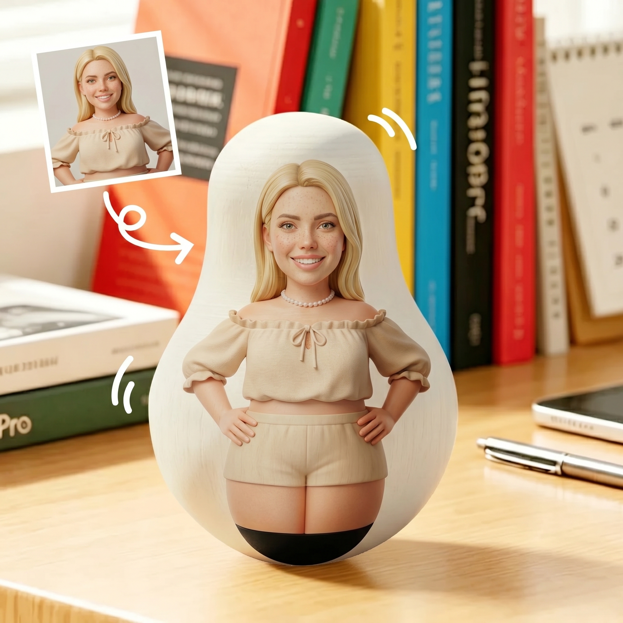 Custom Photo Wobble Doll Personalized Roly-Poly Doll Ornament Handmade Unique Gift for Your Family & Friend