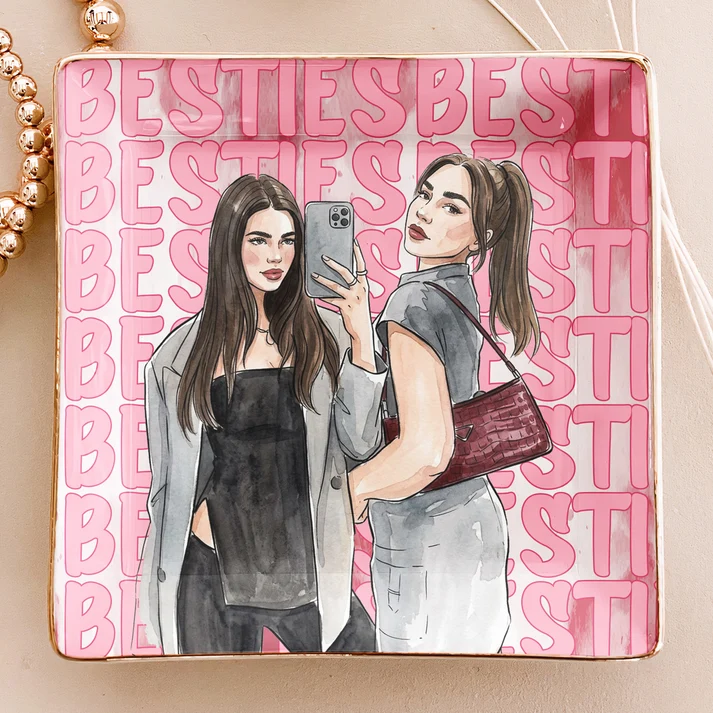 Personalized Jewelry Dish Best B*Tches Friendship Gifts - Turn Your Photo Into Watercolor Art