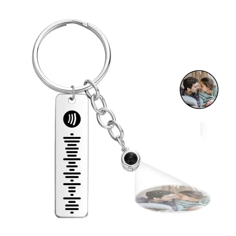 Custom Projection Spotify Code Keychain Metal Keychain Creative Keychain Gift