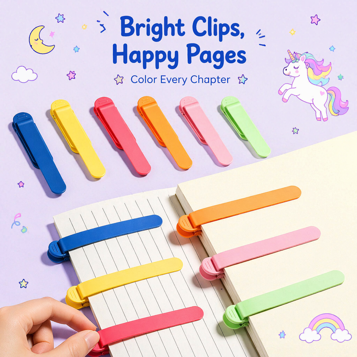 Book Mark Clip Automatic Silicone Bookmarks Book Page Holders Book Marker Clips Reading Lovers Book Accessories