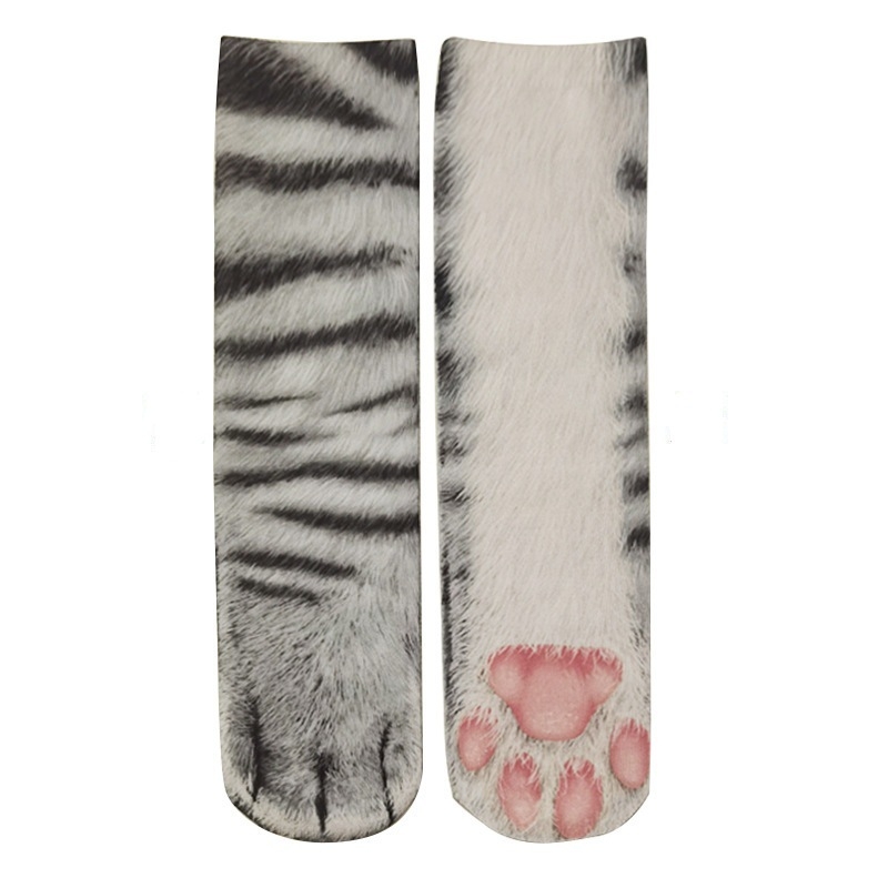 3D Printed Dog Paw Cat Claw Socks Funny Couple Pile Socks Creative Gift