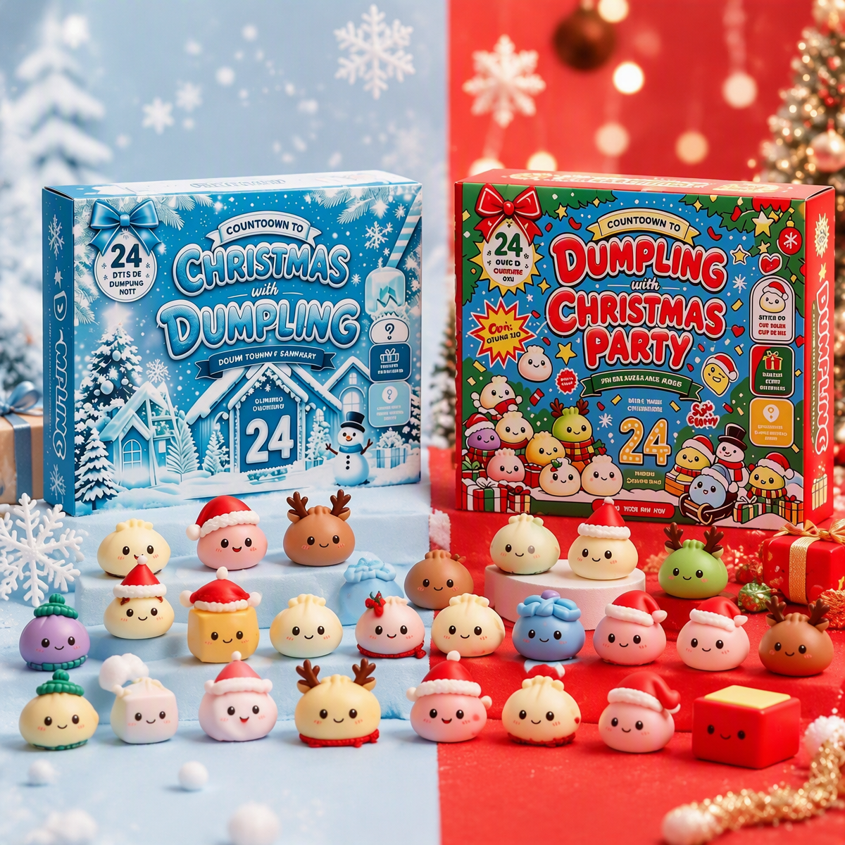 Christmas Dumpling Squishy Blind Box – Cute Holiday Squeeze Toy, Mystery Collectible Gift