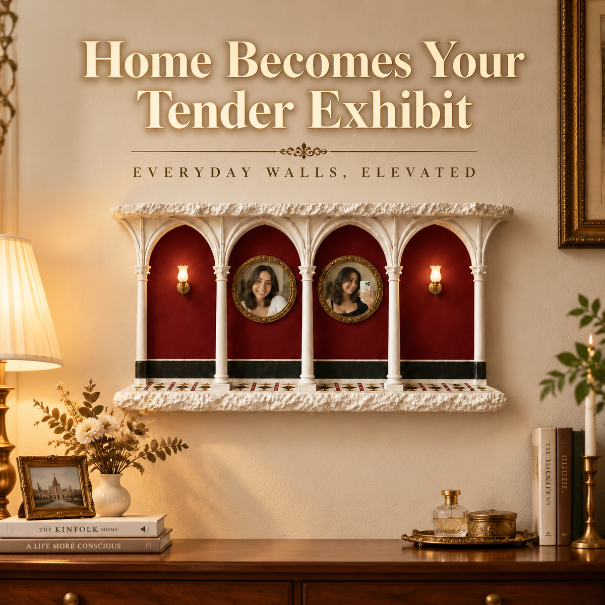 Personalized Private Gallery Wall Art – Custom Photo Mini Museum Display, Elegant Couples & Family Keepsake Decor