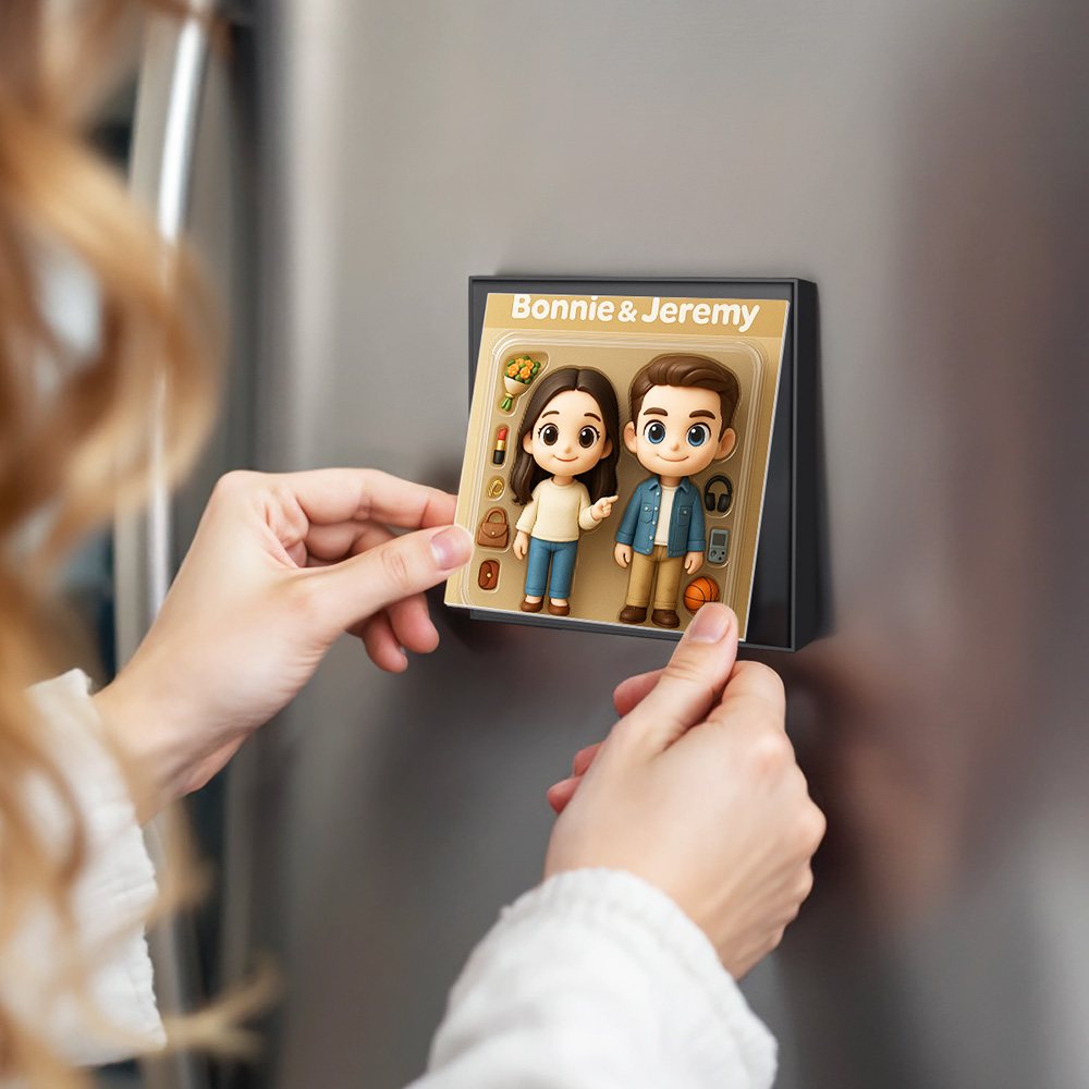 Custom 3D Figure AI Photo Personalized Music Fridge Magnets That Can Play Songs Gift for Couple
