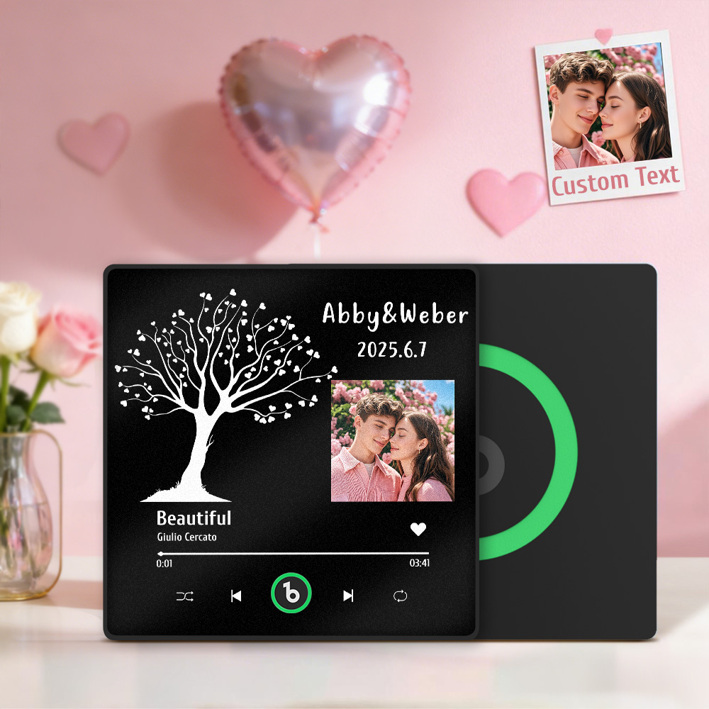 Custom Music Fridge Magnet with Love Tree That Can Be Played Song Unique Valentine's Gift