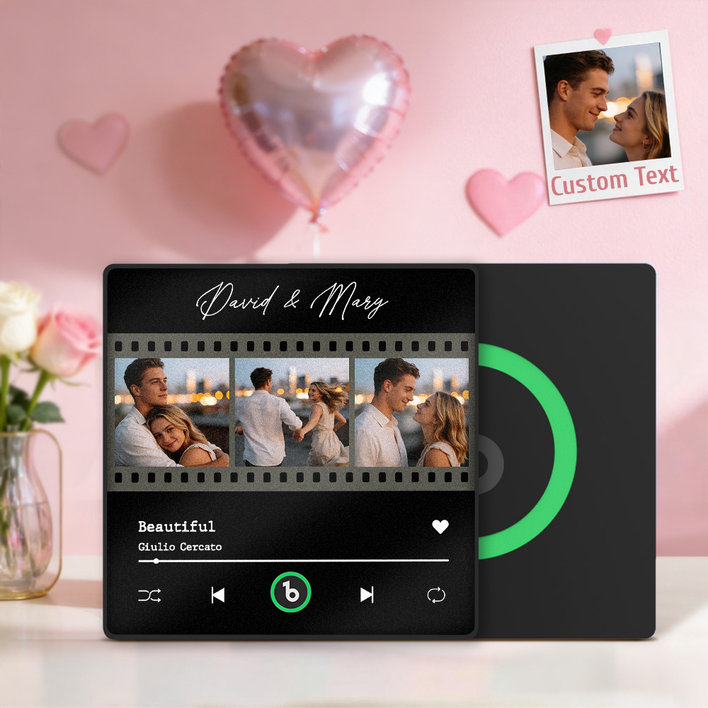 Custom Music Fridge Magnet with Photos That Can Be Played Song Unique Gift for Couple