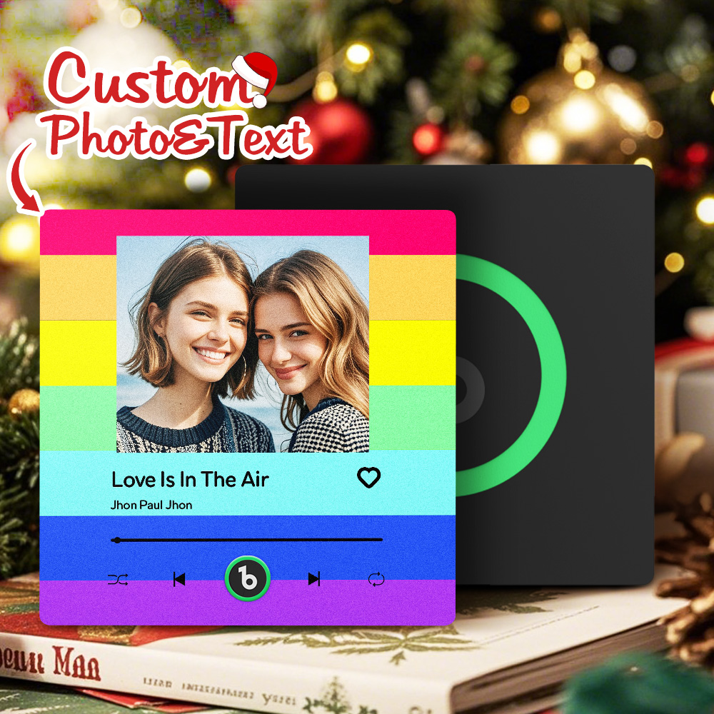 Personalized LGBT Music Fridge Magnet Christmas Gift for Lover Custom LGBT Music Magnets Can Play Songs