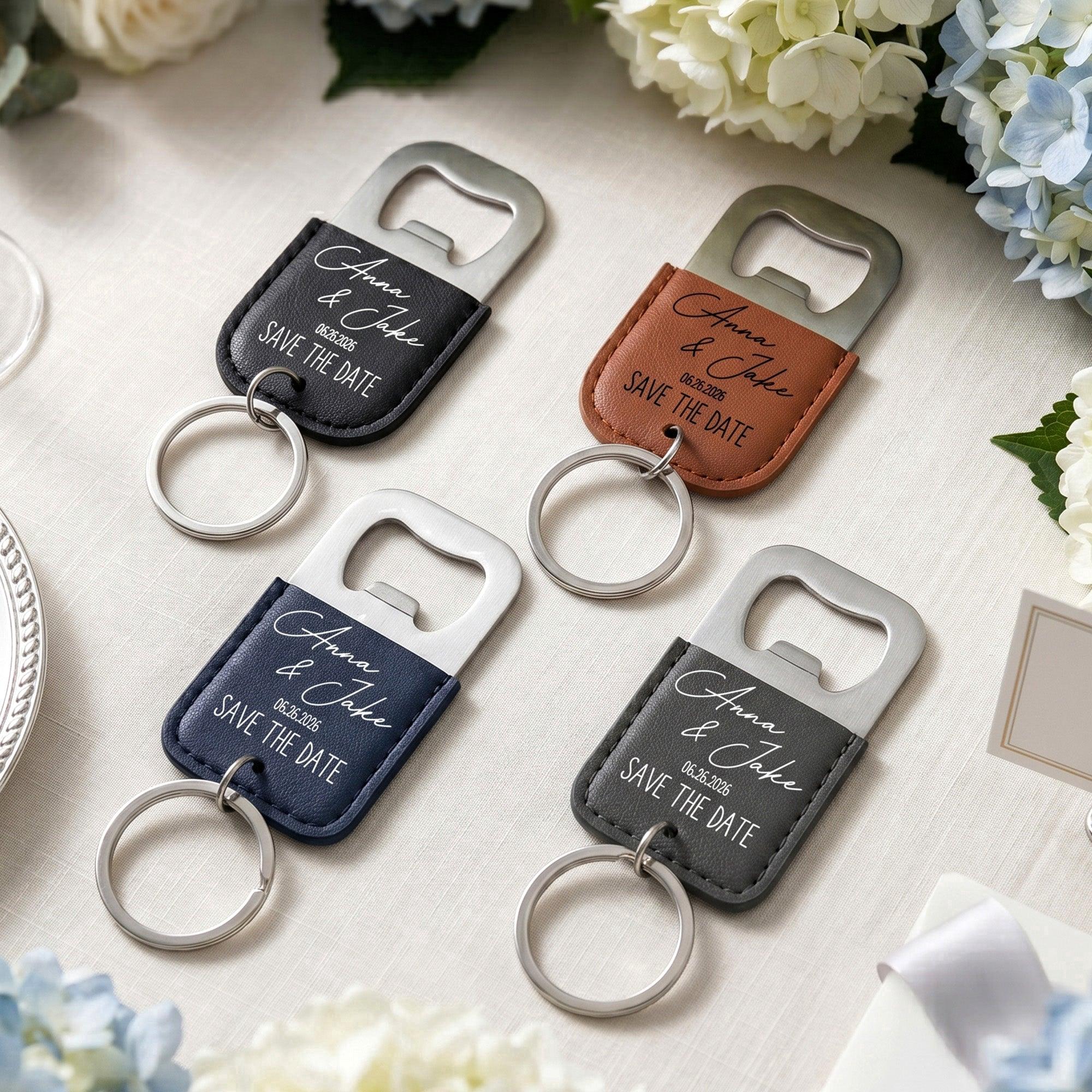 Bottle Opener Wedding Favors Wedding Thank You Gift - Personalized Keychain