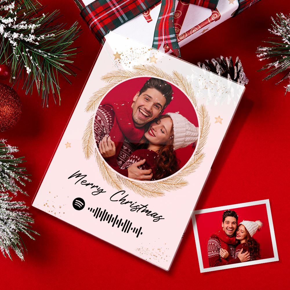 DIY Chrismas Photo Gift Custom Scannable Spotify Code Plaque Christmas Gift