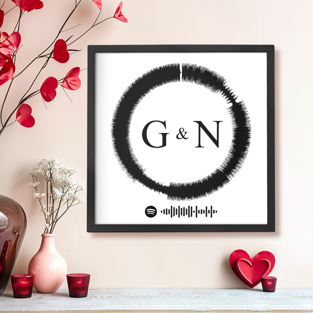 Custom Name Gifts Personalised Spotify Frame Custom Print Gifts for Lover - 