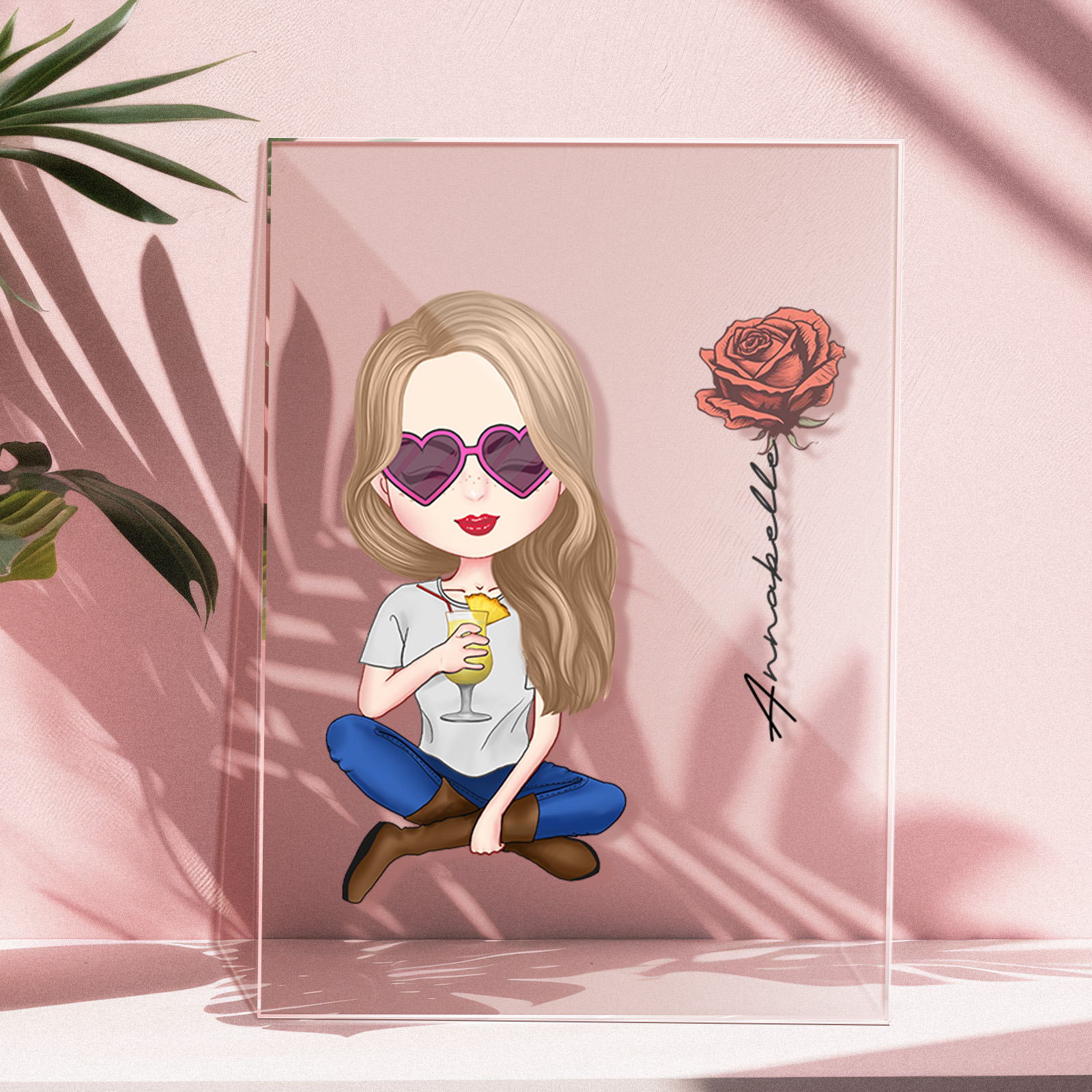 Personalized Cute Cartoon Birthday Flowers Acrylic Plaque Keychain Birthday Back To School Gift Suitable For Children