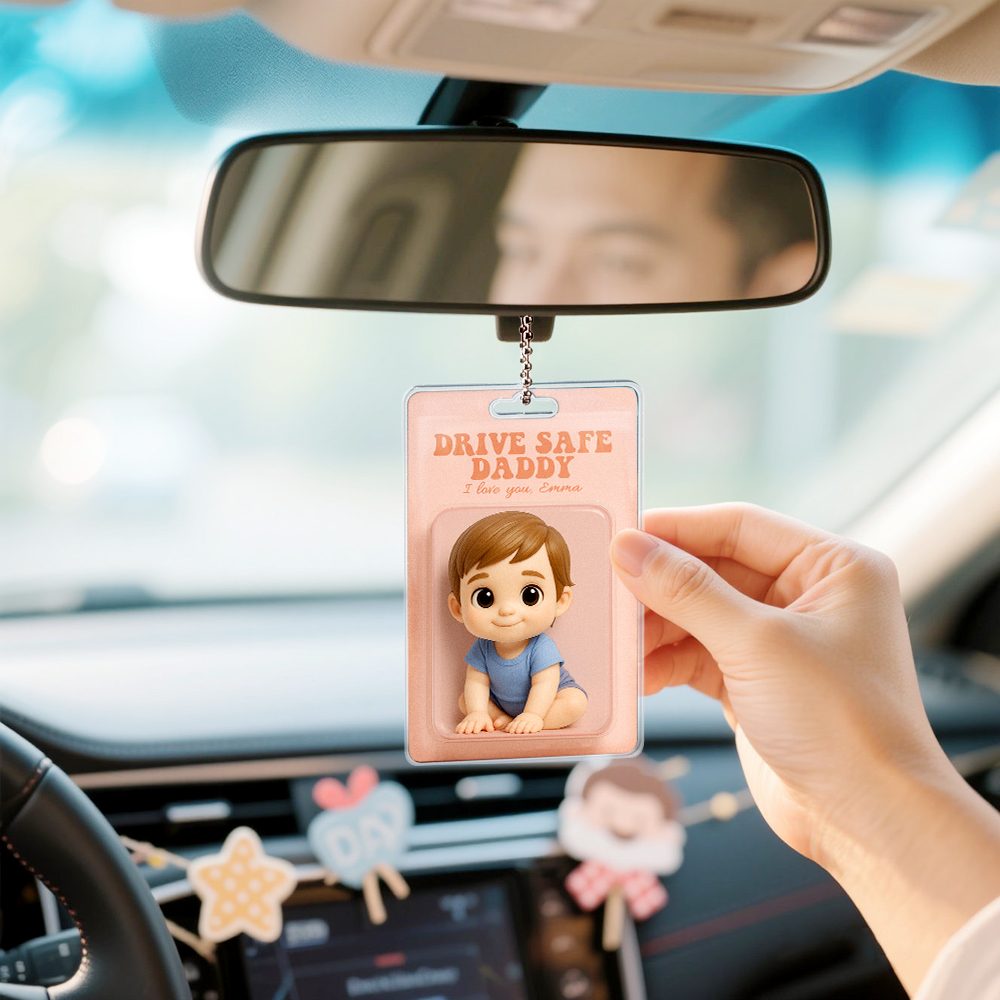 Personalized Father's Day Gift For Dad Custom Photo Action Figure Car Ornament Hanging Gift For Grandpa New Dad Gift Dad Gifts from Kids - 