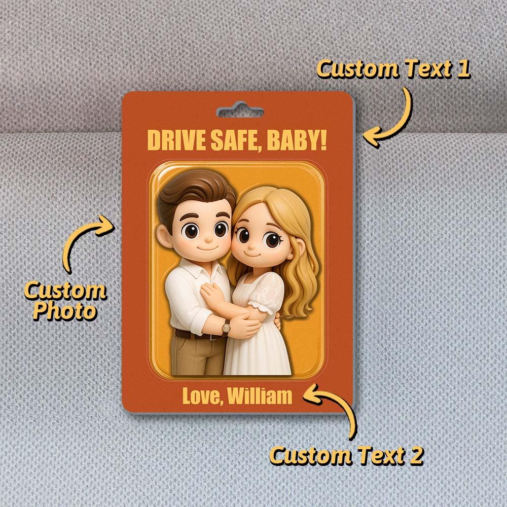 Personalized Father's Day Gift For Dad, Custom Photo Action Figure Car Visor Clip, Gift For Husband, Grandpa Birthday Gifts, Car Accessories