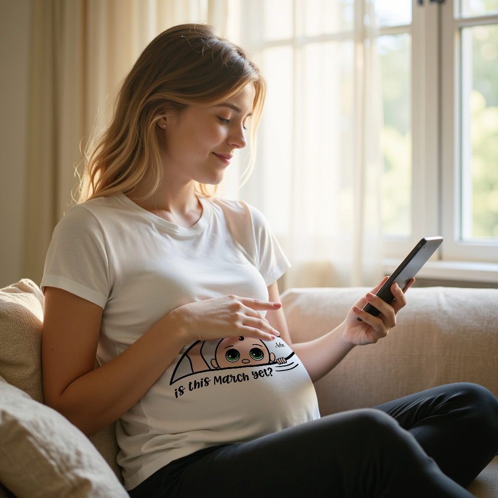 Personalized Maternity Shirt, Excuse Me Is It Yet, Pregnancy Announcement, Expecting Parents