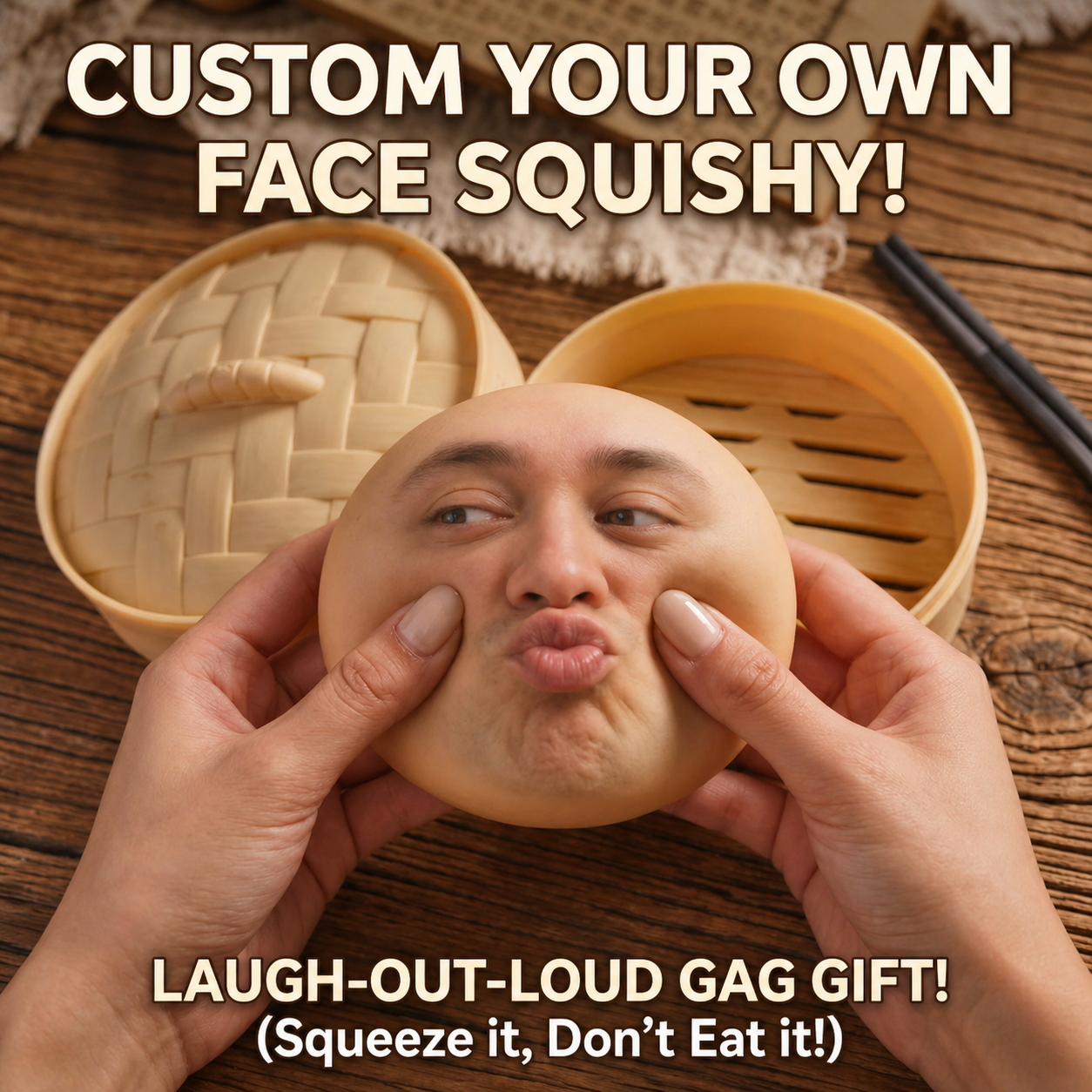 Custom Face Squishy Bun Personalized Funny Stress Relief Toy Custom Photo Squeeze Gift Unique Gag Gift for Friends & Family