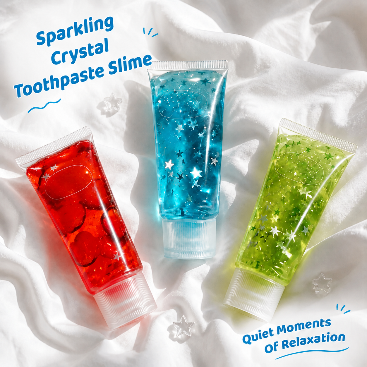 Sparkling Crystal Toothpaste Slime - Glitter Stress Relief Toy