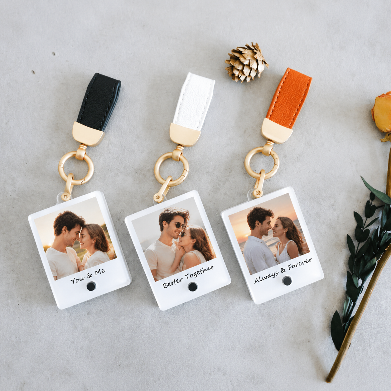 Custom Voice-Recording Photo Keychain – Personalized Picture Key Ring with Your Voice Message Unique Keepsake Gift for Family & Loved Ones