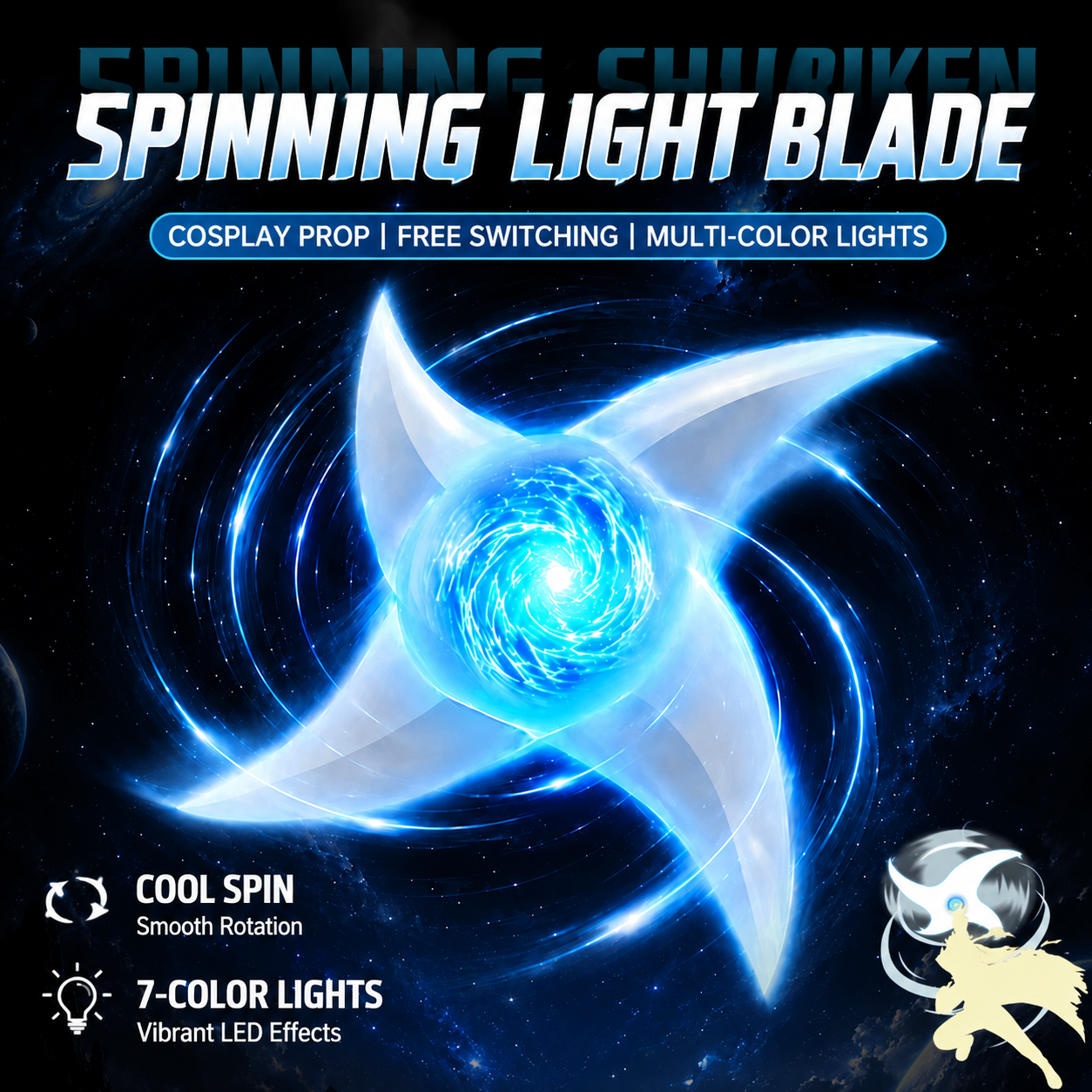 Magic Tornado LED Spinner – Colorful Light Up Flying Gyro Toy with Sound Effects