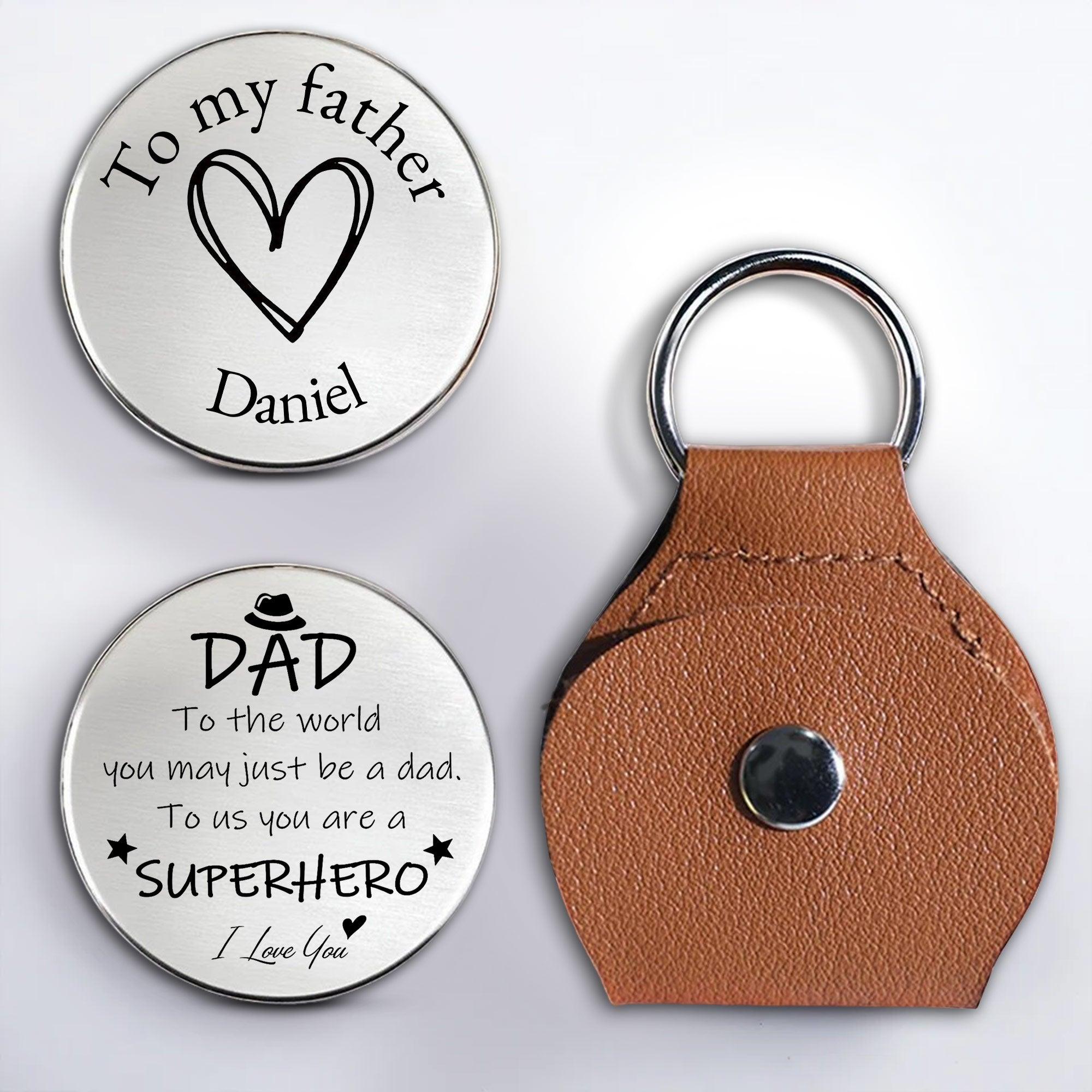 To My Father To Us You Are A Superhero Heart And Stars - Personalized Custom Pocket Hug