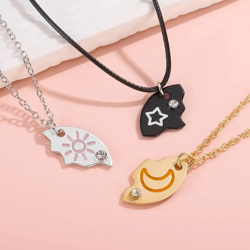 3 pcs Friendship Necklaces Matching Necklaces Sun Necklace Star Necklace Moon Necklace