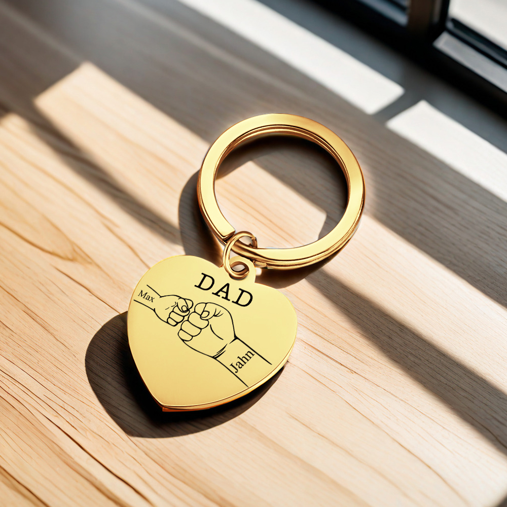 Personalized Father's Day Hand in Hand Keychain Gifts for Dad