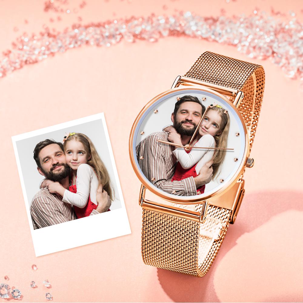 Custom Photo Watch Engraved Alloy Bracelet The Wanted Gift For Dad