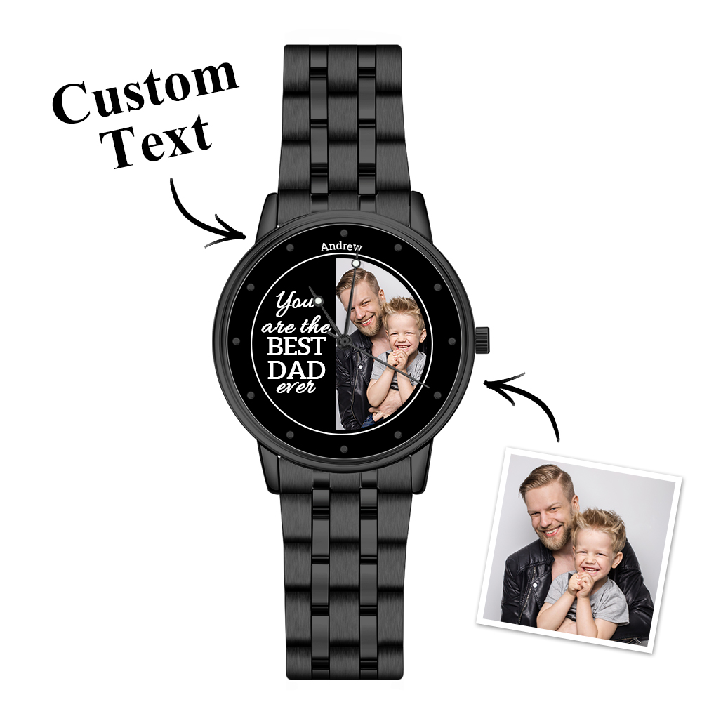 You're The Best Dad - Custom Stainless Steel Black Metal Watch