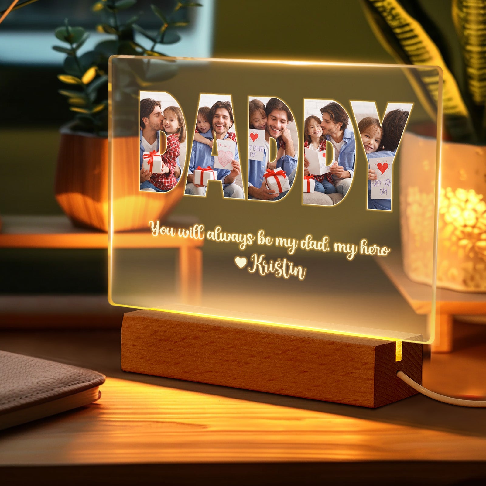 Personalized Dad Photo Acrylic LED Light Best Gift for Dad