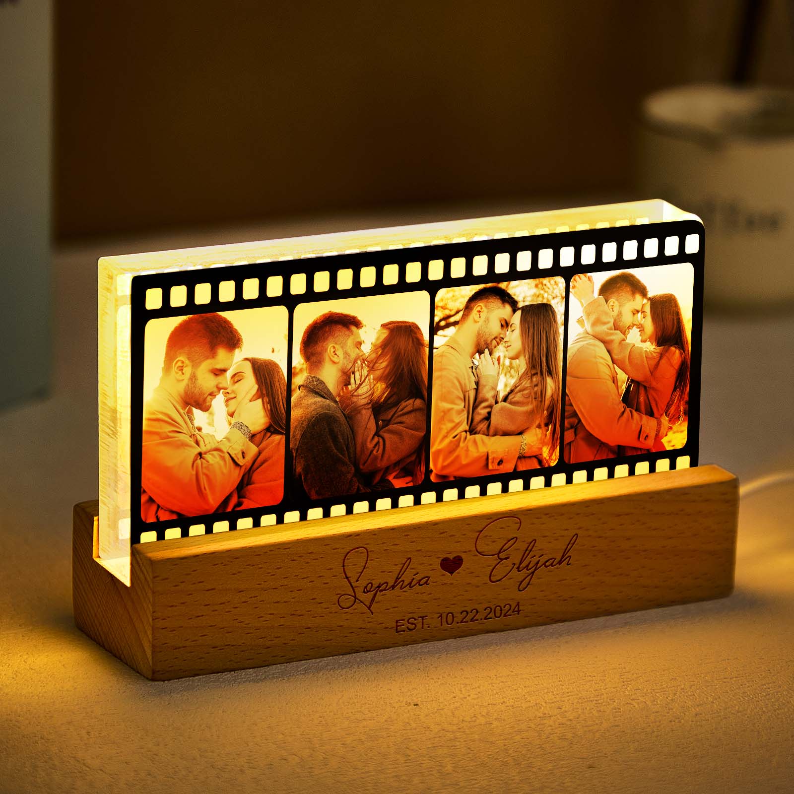 Custom Photo Film Roll Night Light, Memory Film Photo Acrylic Night Light