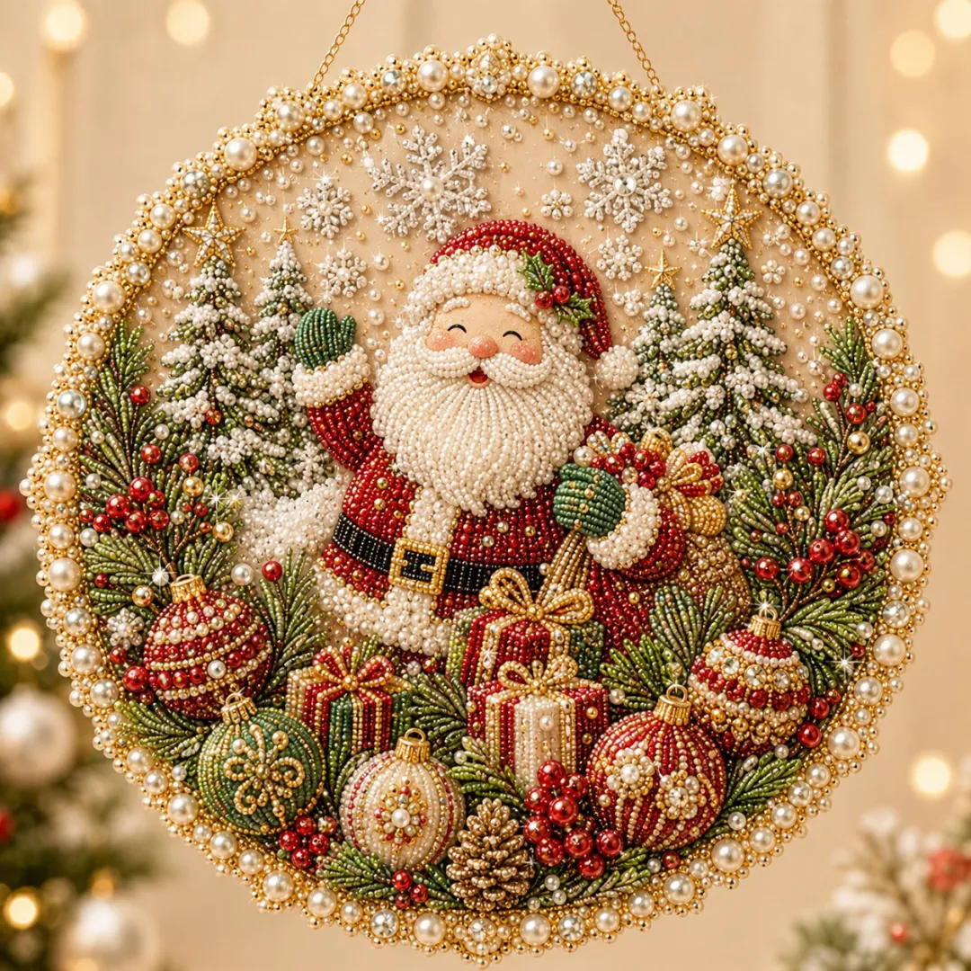 Seasons & Holiday Pearl Art Hanging Wreath Kit – Create Sparkling Holiday Memories With Your Family