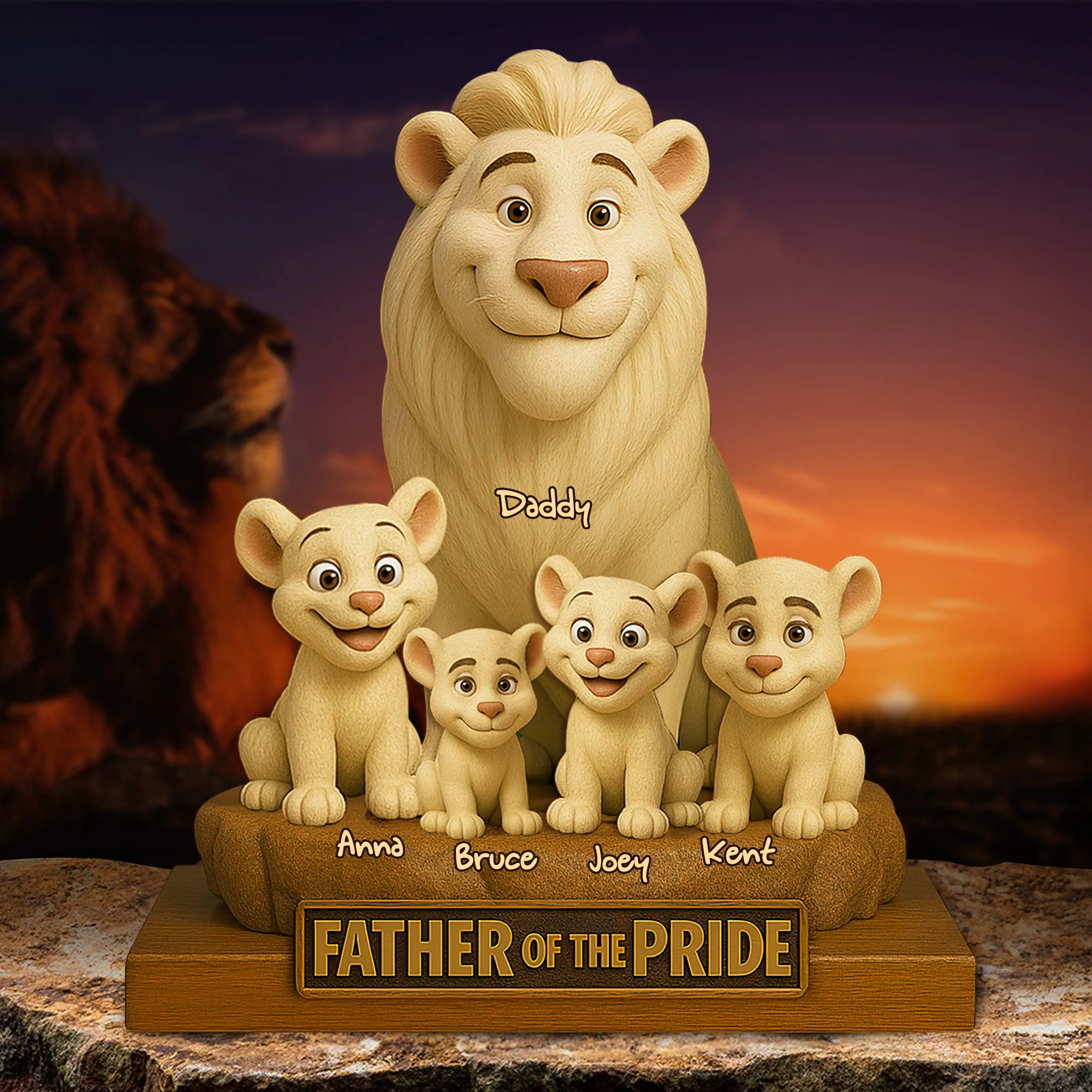 Lion Dad Of The Pride Acrylic Plaque - Personalized Gift For Father