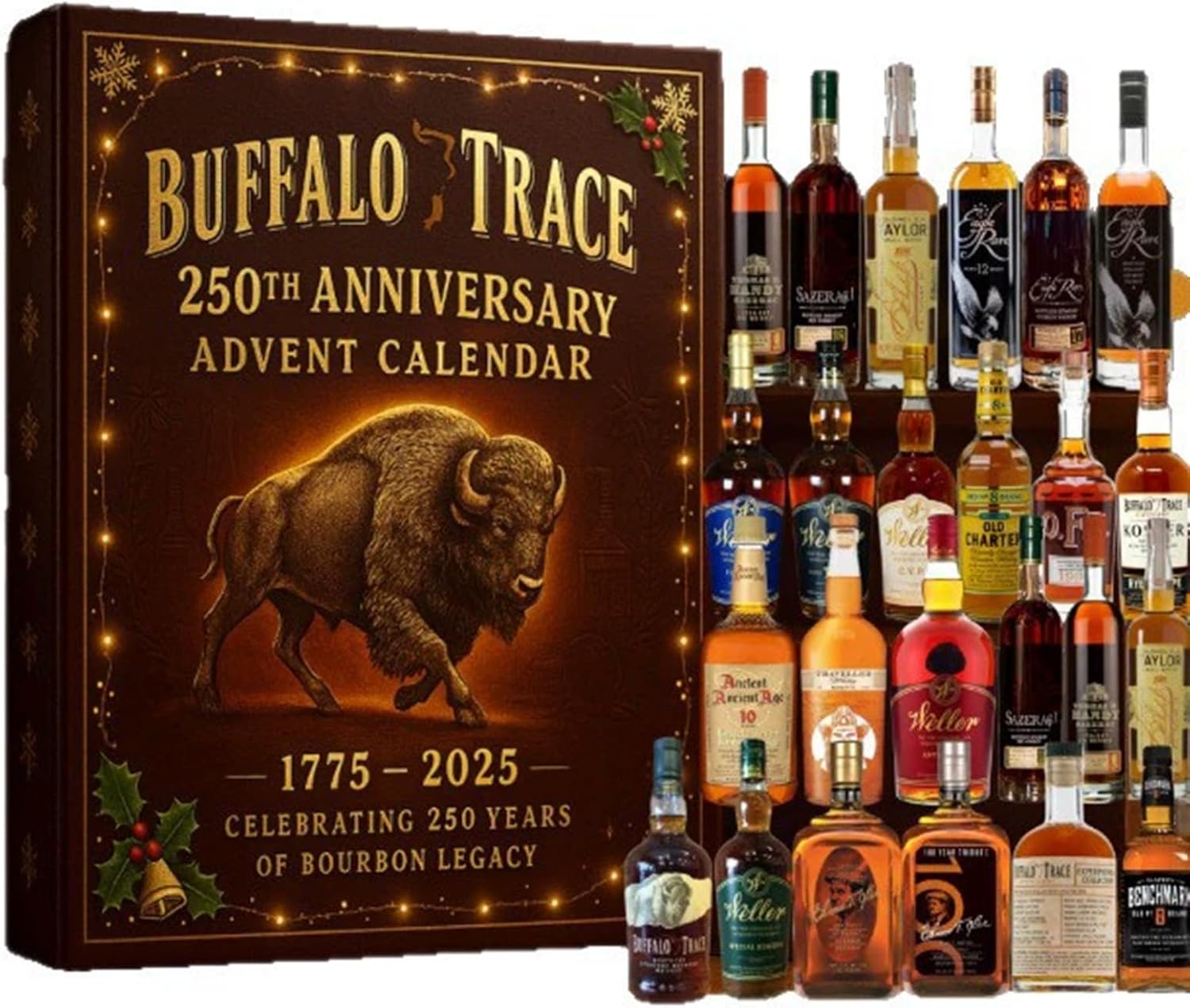 Whiskey Advent Calendar 2025 24 Days Christmas Count-down Calendar with 24 Premium Whiskey Pendants Perfect Christmas and Holiday Gift for Husband Dad Boyfriend Him