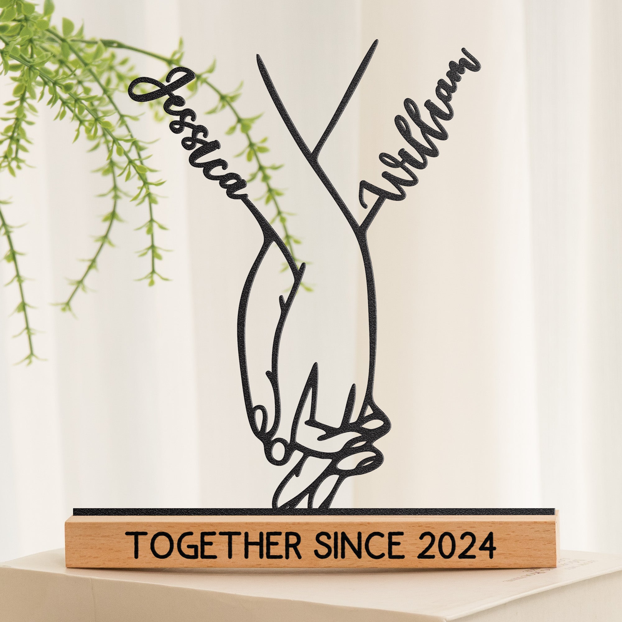 Hands Standee Couple Holding Hand - Personalized Metal Desk Silhouette Sculpture