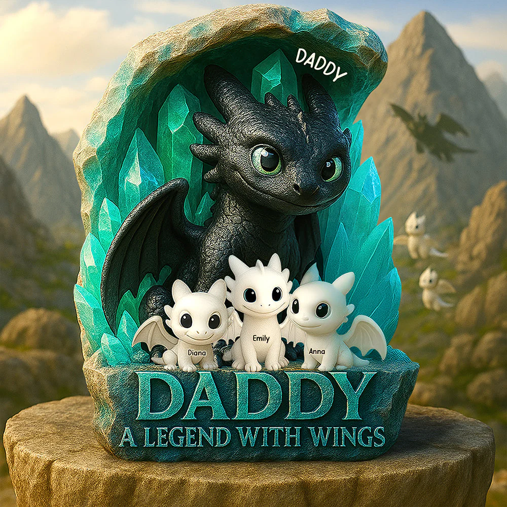 Dragon Dad Plaque - Personalized Gifts For Father