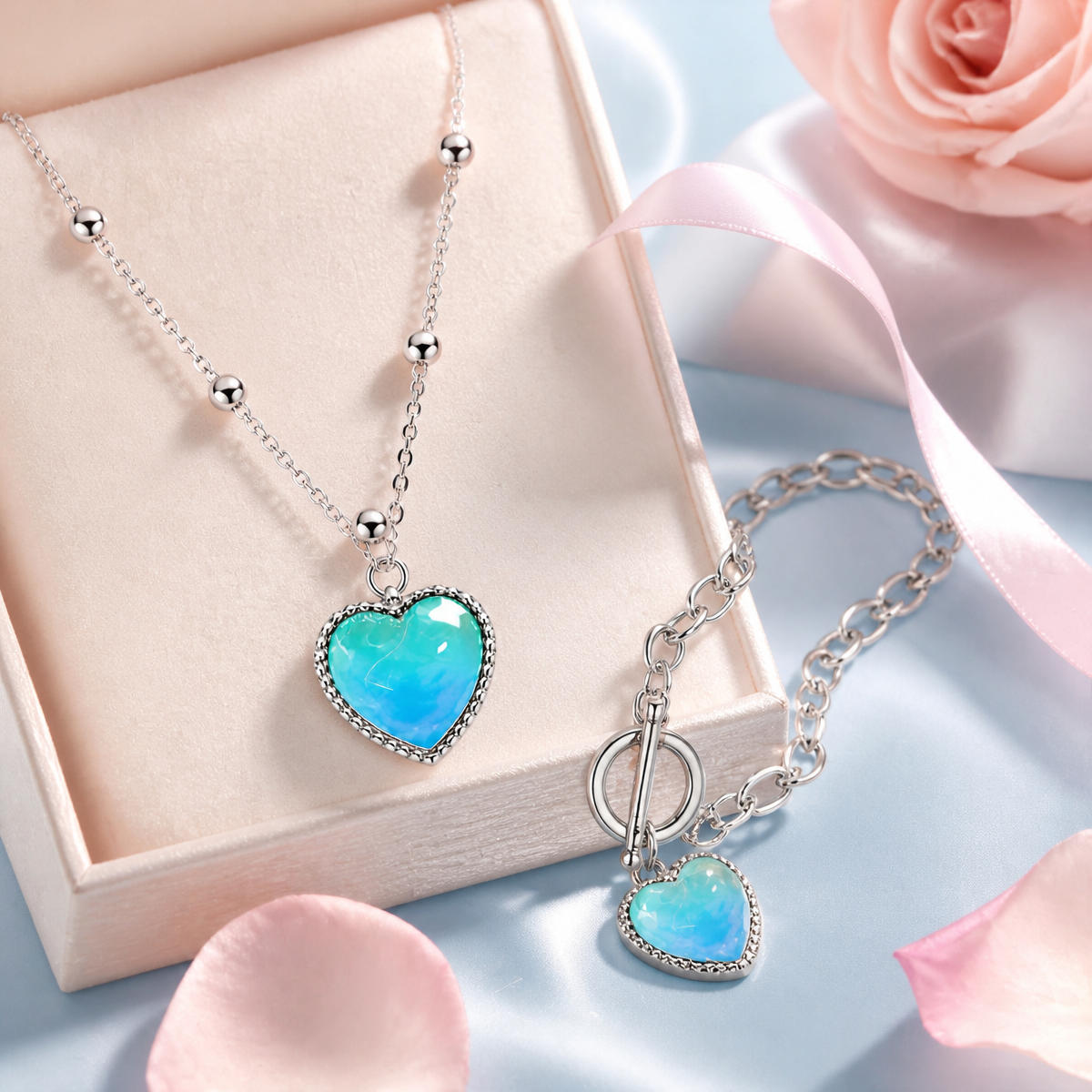 Mood Changing Heart Pendant Necklace – Color-Changing Emotion Jewelry Gift for Her