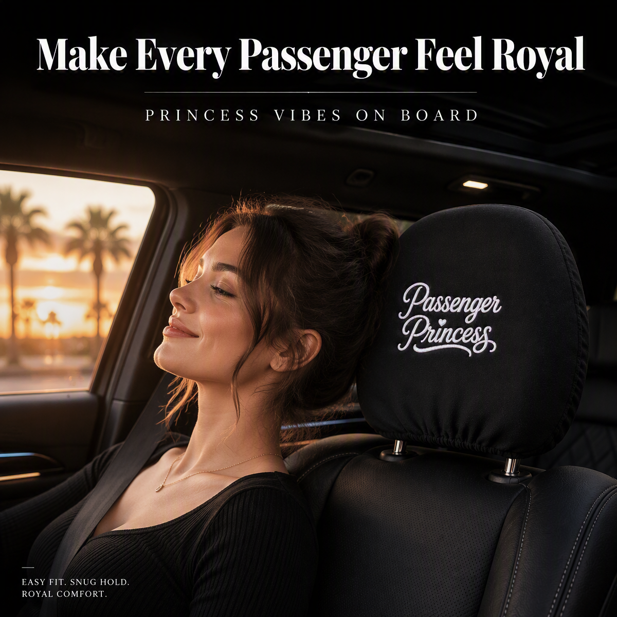 Passenger Princess Embroidered Headrest Covers | 2 pack