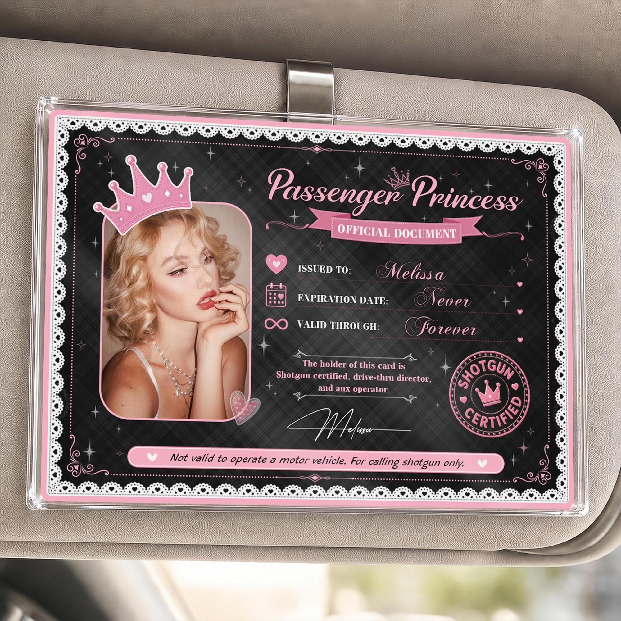 Custom Passenger Princess Card Visor Clip Custom Photo & Name License ID Card Custom Passenger Princess Clip Gift for Girlfriend 商品缩略图