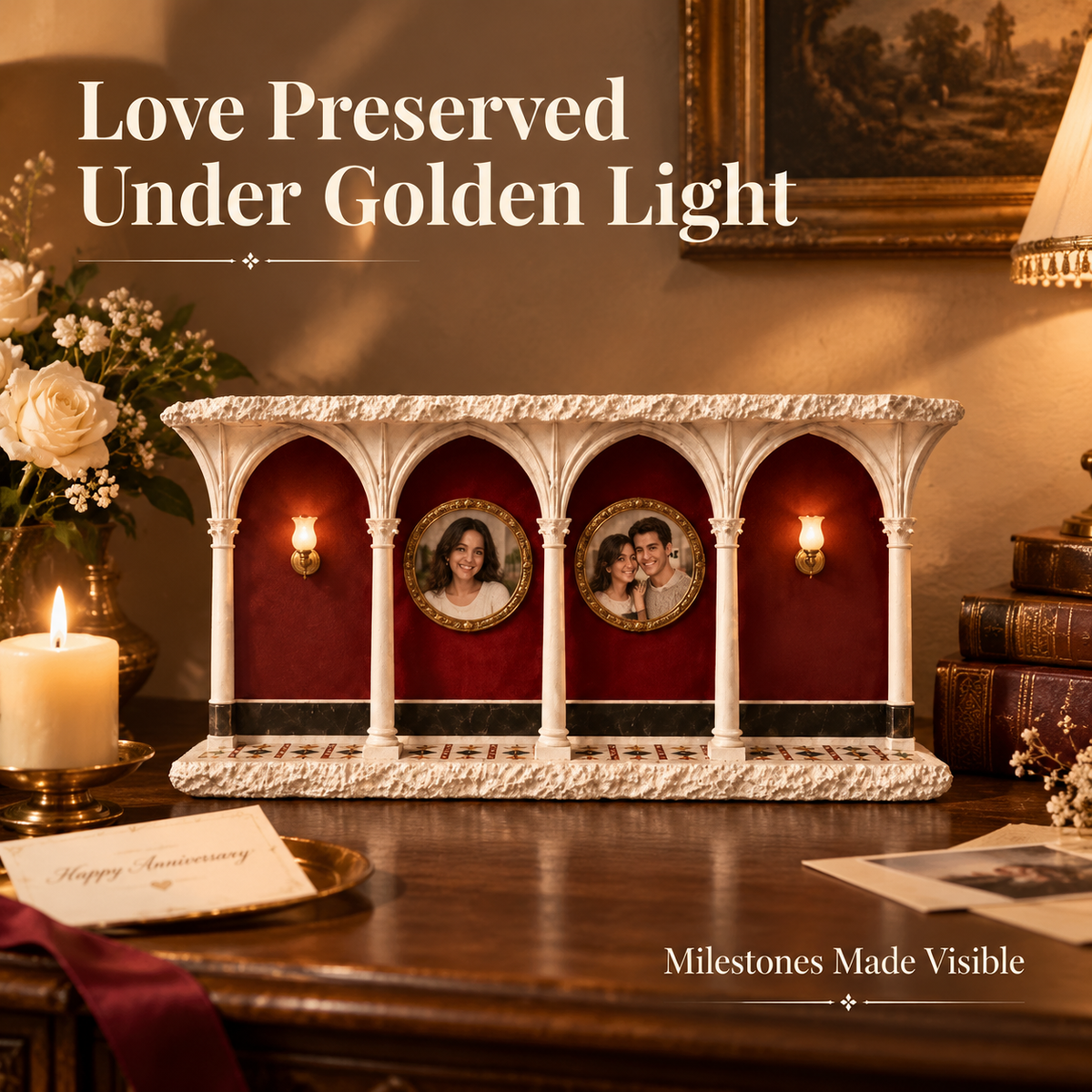 Personalized Private Gallery Wall Art – Custom Photo Mini Museum Display, Elegant Couples & Family Keepsake Decor