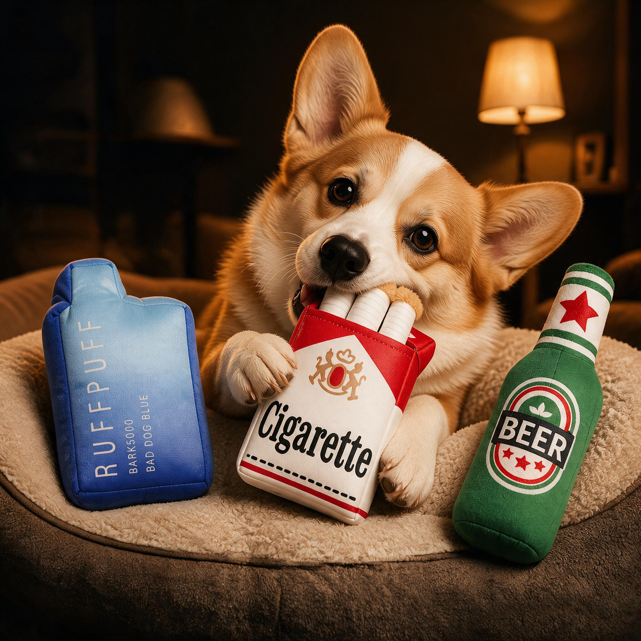 Cute Plush Squeaky Dog Toy – Soft Interactive Pet Toy with Fun Packaging Design for Dogs & Puppies
